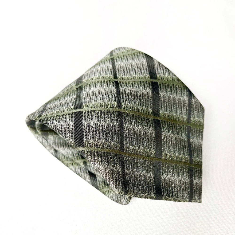 BOSS Hugo Boss Green Plaid Silk Tie